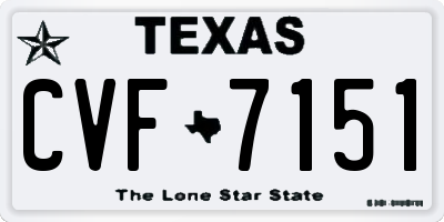 TX license plate CVF7151