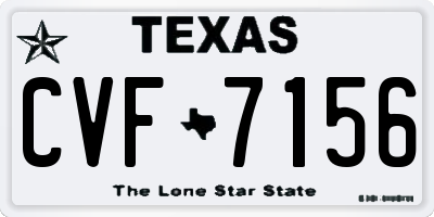 TX license plate CVF7156