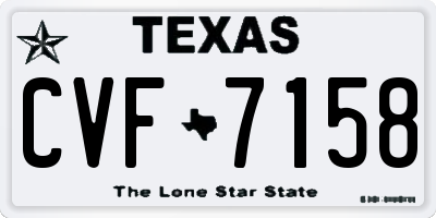TX license plate CVF7158