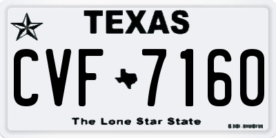 TX license plate CVF7160