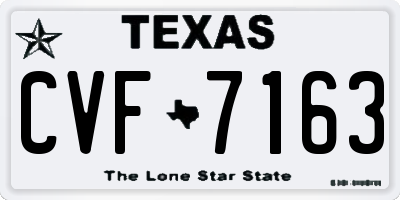 TX license plate CVF7163