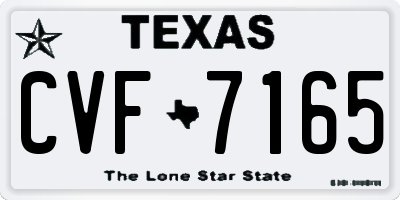 TX license plate CVF7165