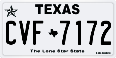 TX license plate CVF7172