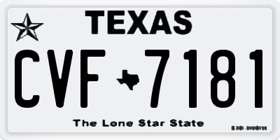 TX license plate CVF7181