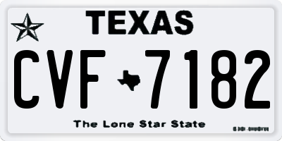 TX license plate CVF7182