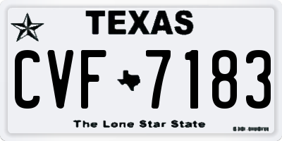 TX license plate CVF7183