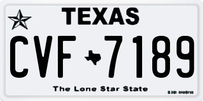 TX license plate CVF7189