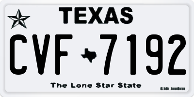 TX license plate CVF7192