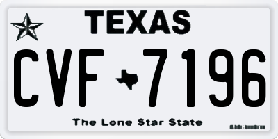 TX license plate CVF7196