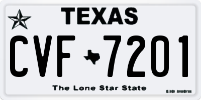 TX license plate CVF7201