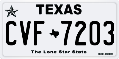 TX license plate CVF7203