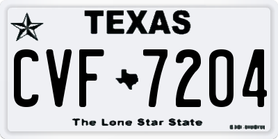 TX license plate CVF7204