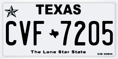 TX license plate CVF7205