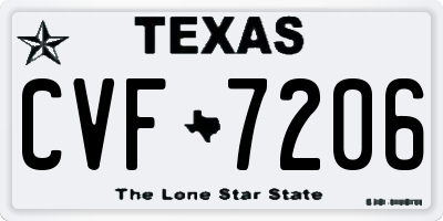 TX license plate CVF7206