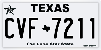 TX license plate CVF7211