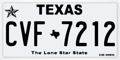 TX license plate CVF7212