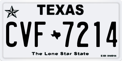 TX license plate CVF7214