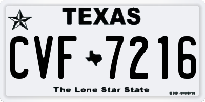 TX license plate CVF7216
