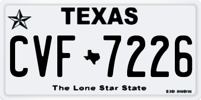 TX license plate CVF7226