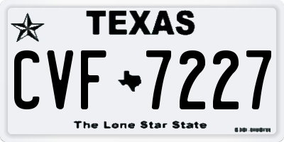 TX license plate CVF7227