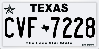 TX license plate CVF7228