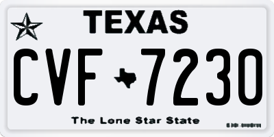 TX license plate CVF7230