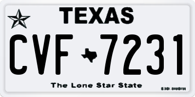 TX license plate CVF7231