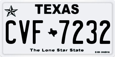 TX license plate CVF7232
