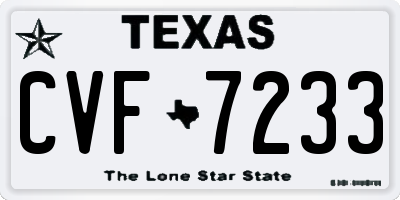 TX license plate CVF7233