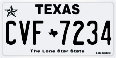 TX license plate CVF7234