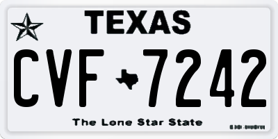 TX license plate CVF7242