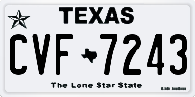 TX license plate CVF7243