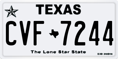 TX license plate CVF7244