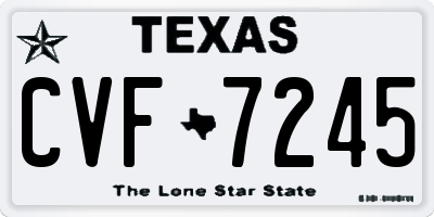 TX license plate CVF7245