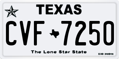 TX license plate CVF7250
