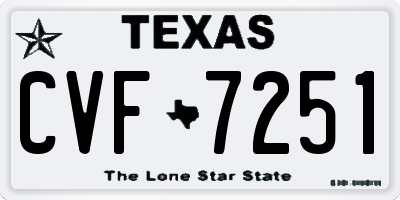 TX license plate CVF7251