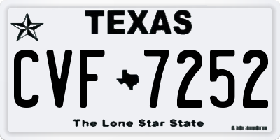 TX license plate CVF7252