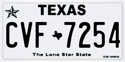 TX license plate CVF7254