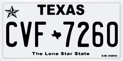 TX license plate CVF7260