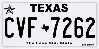 TX license plate CVF7262