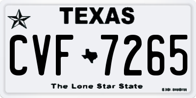 TX license plate CVF7265