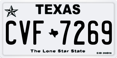 TX license plate CVF7269
