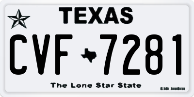 TX license plate CVF7281