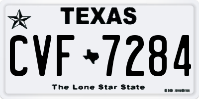 TX license plate CVF7284