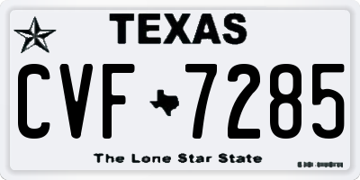 TX license plate CVF7285
