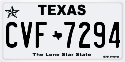TX license plate CVF7294