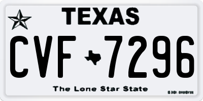 TX license plate CVF7296