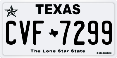 TX license plate CVF7299
