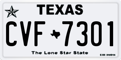 TX license plate CVF7301