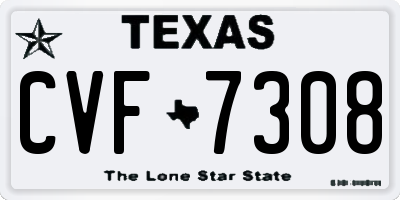 TX license plate CVF7308